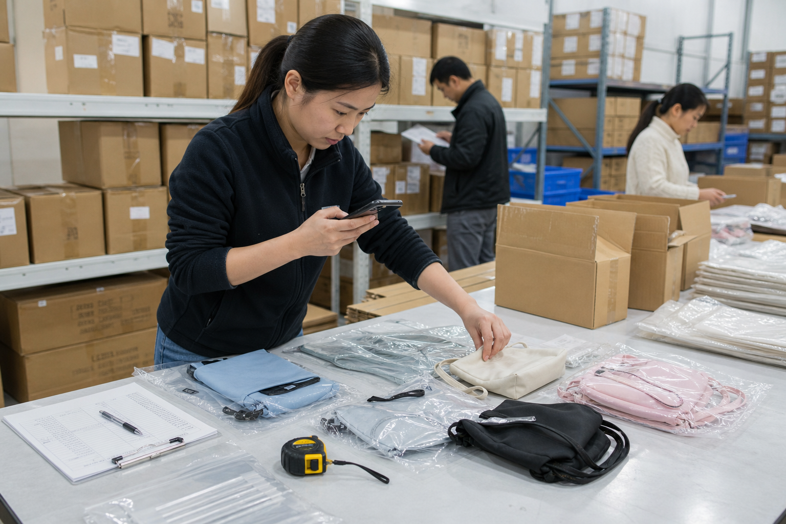 中国倉庫での商品検品